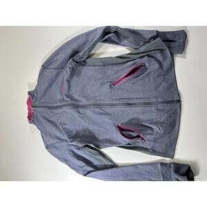Nike Dri-FIT Grey and Pink Full-Zip Jacket, M